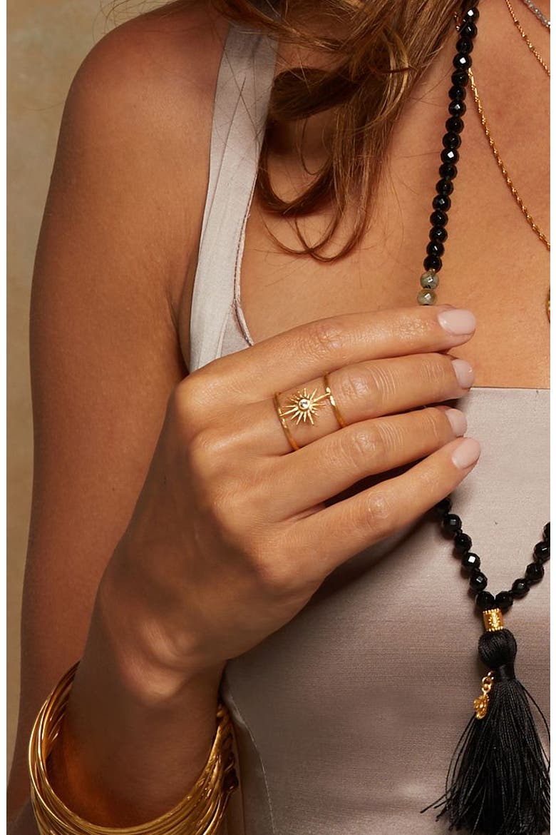 Divine Dreams Starburst Adjustable Ring, Alternate, color, Gold