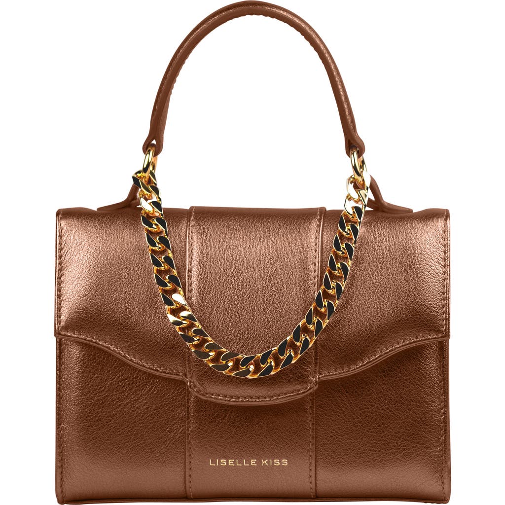 LISELLE KISS Meli Leather Top Handle Bag in Bronze  product