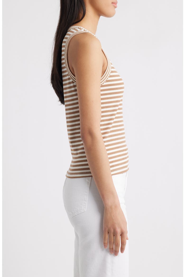 Stripe Rib Tank, Alternate, color, CAMEL/ OFF WHITE
