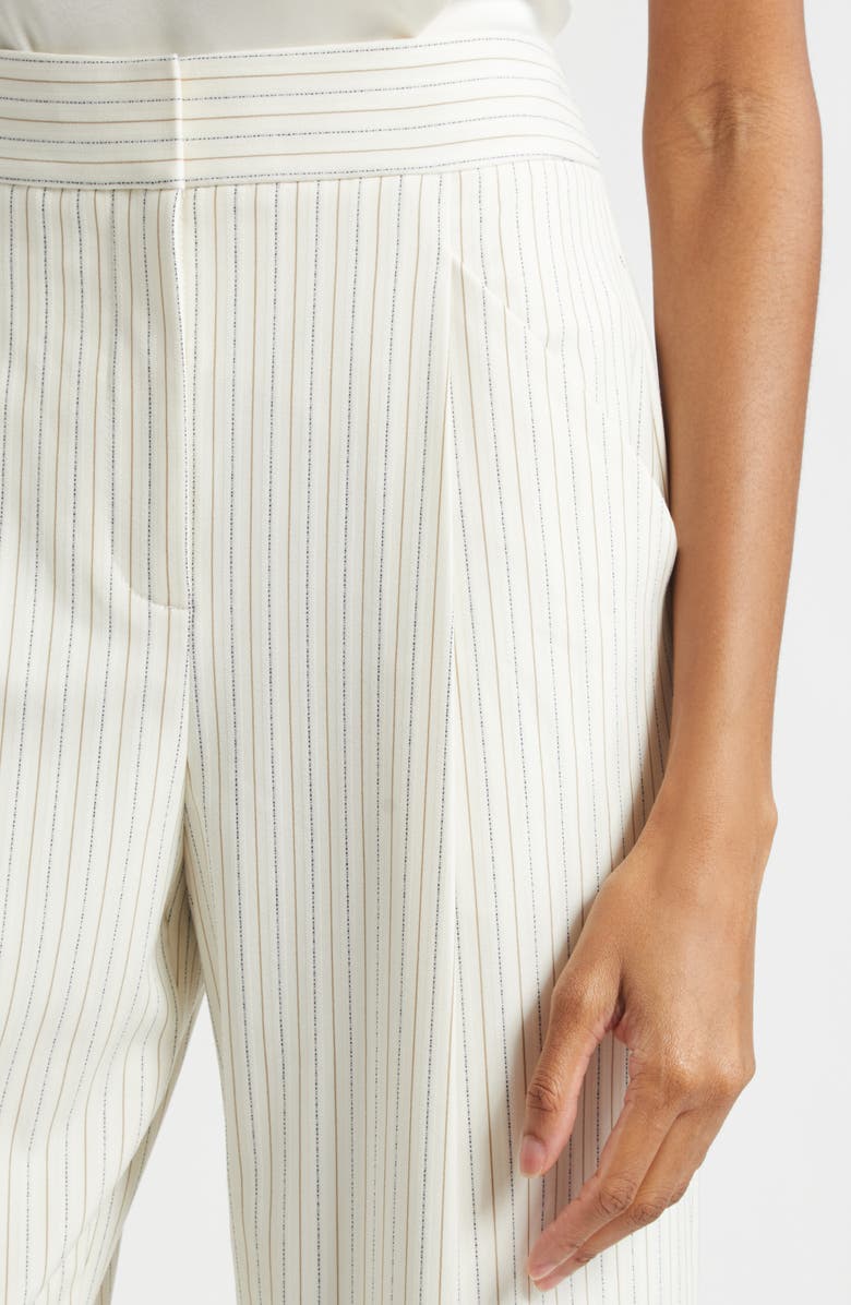 Veronica Beard Rimini Wide Leg Pinstripe Pants, Alternate, color, Dove Multi