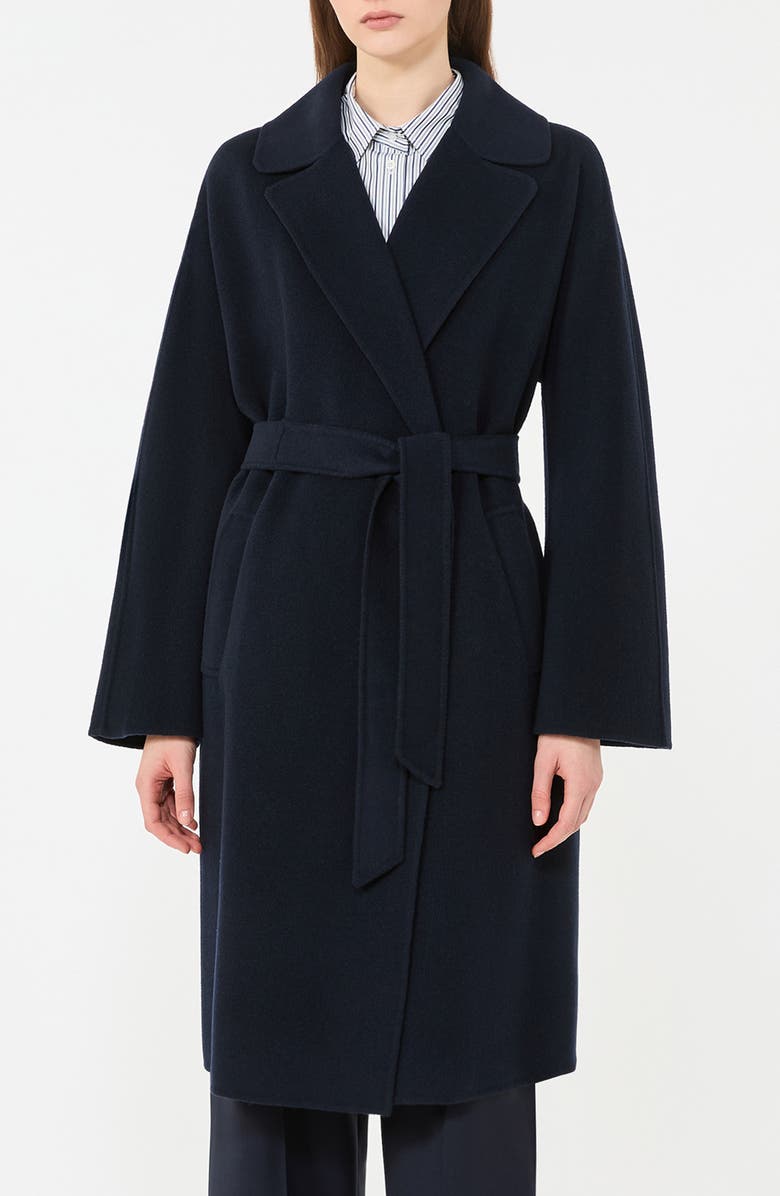 Weekend Max Mara Civada Wool Blend Coat, Main, color, Navy
