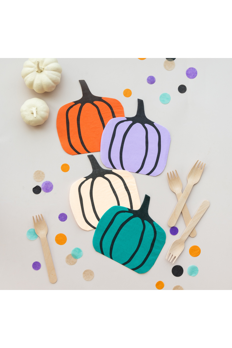 Hocus Pocus Halloween Colorful Pumpkin Large Napkins, Alternate, color, Assorted Pre-Pack
