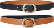 Linea Pelle Dome C-Bar Buckle Reversible Belt