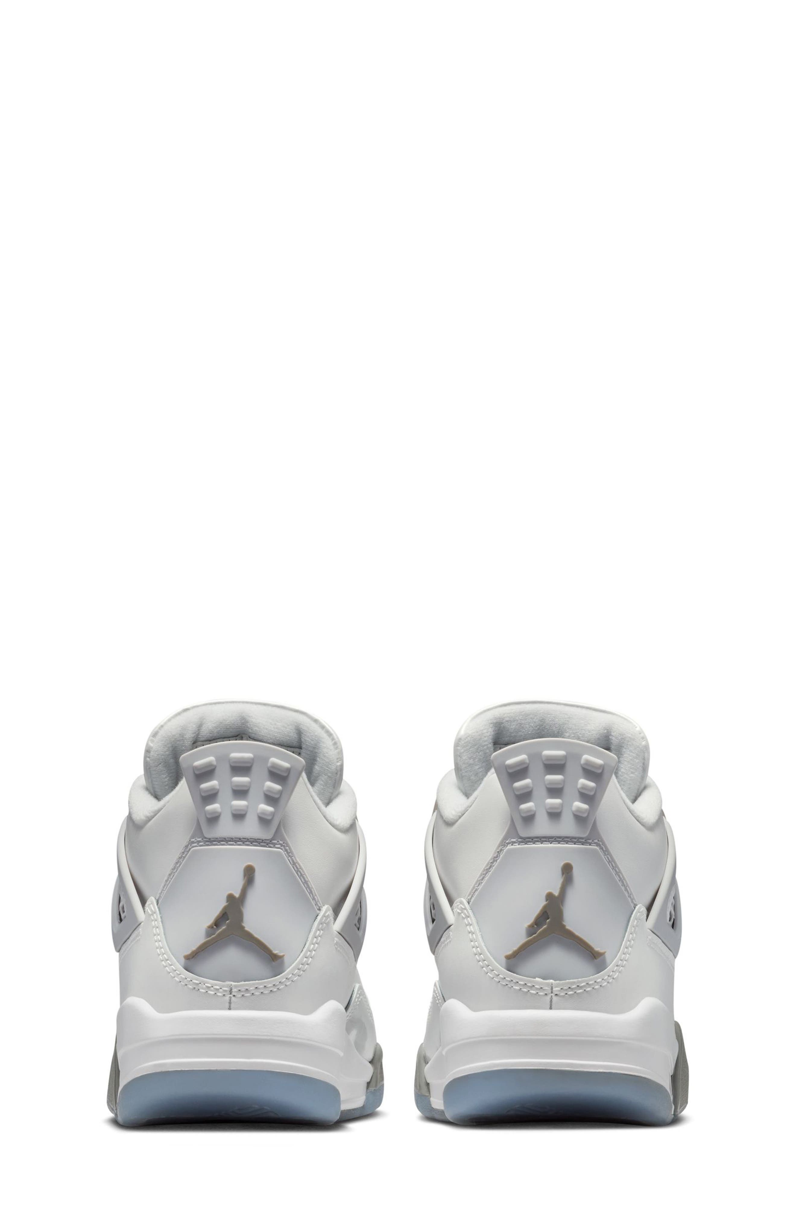 Nike Kids' Jordan 4 Retro Basketball Sneaker, Alternate, color, White/ Grey/ Blue