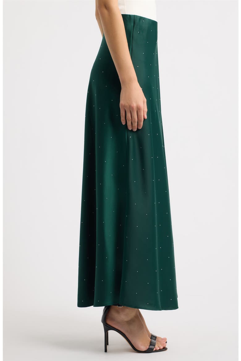 Embellished Bias Cut Maxi Skirt, Alternate, color, PINE FOREST