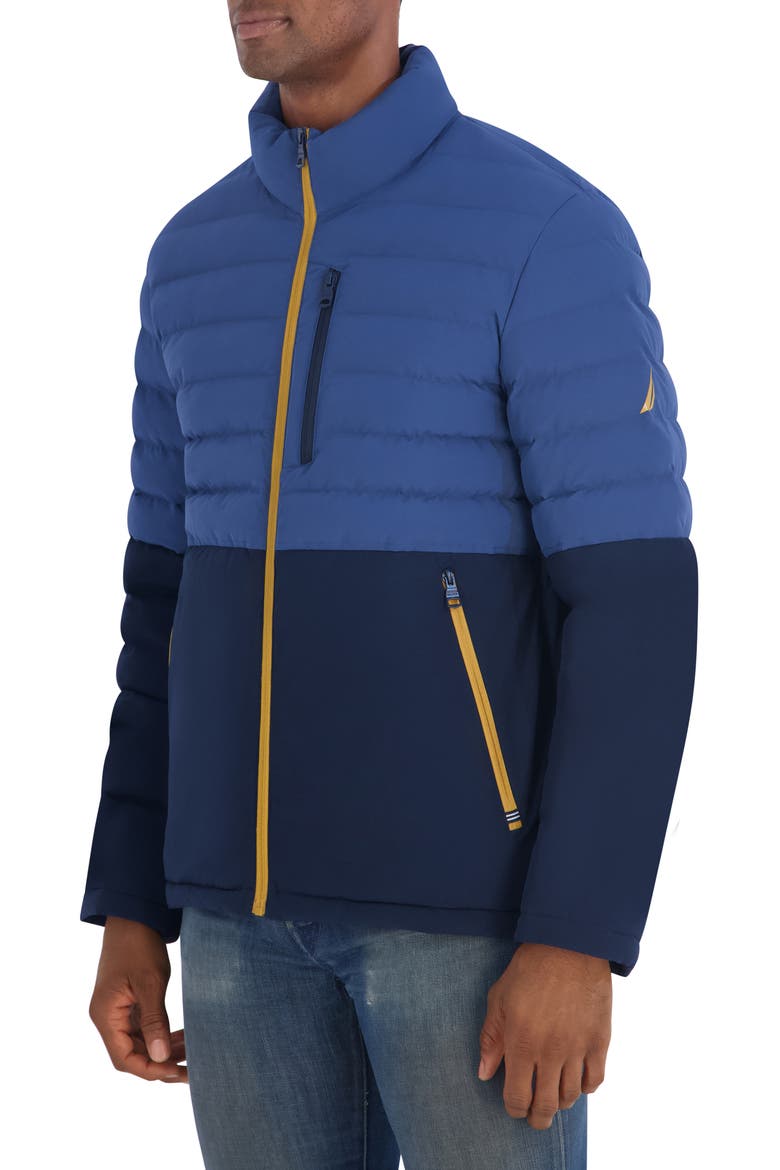 Quilted Midweight Stretch Jacket, Alternate, color, DARK DENIM