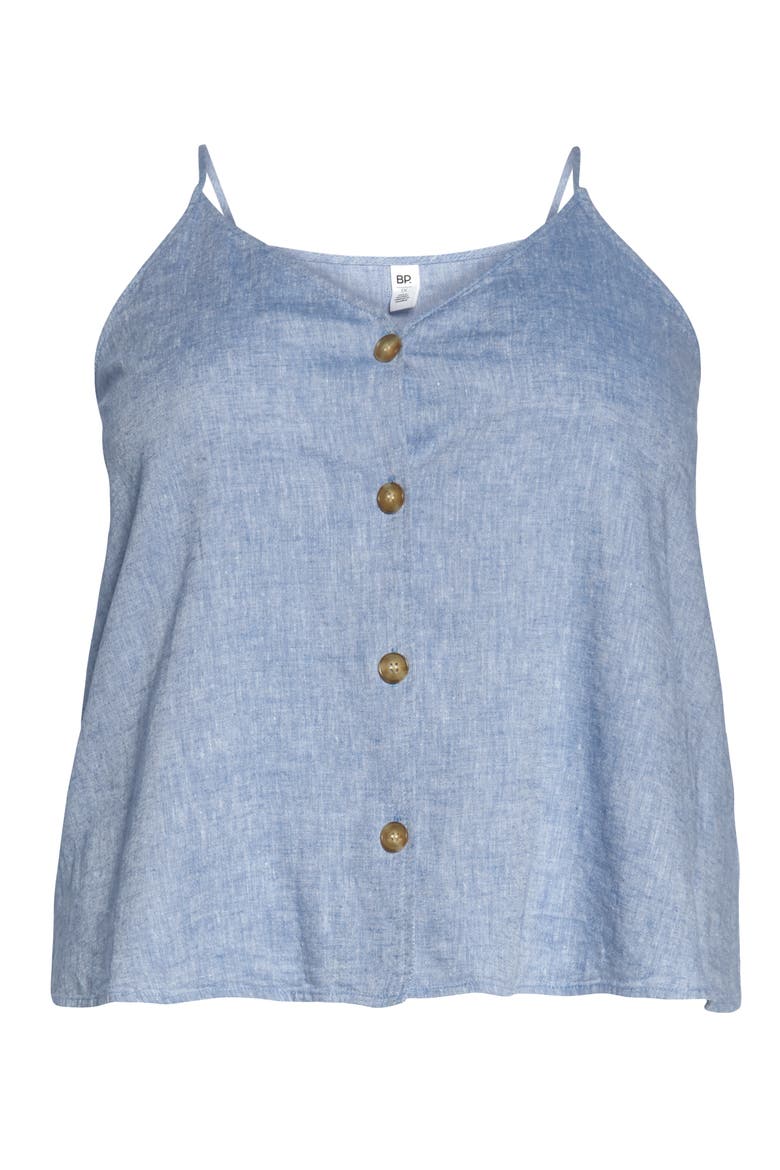 Linen Blend Camisole Top, Alternate, color, BLUE PLACID CD