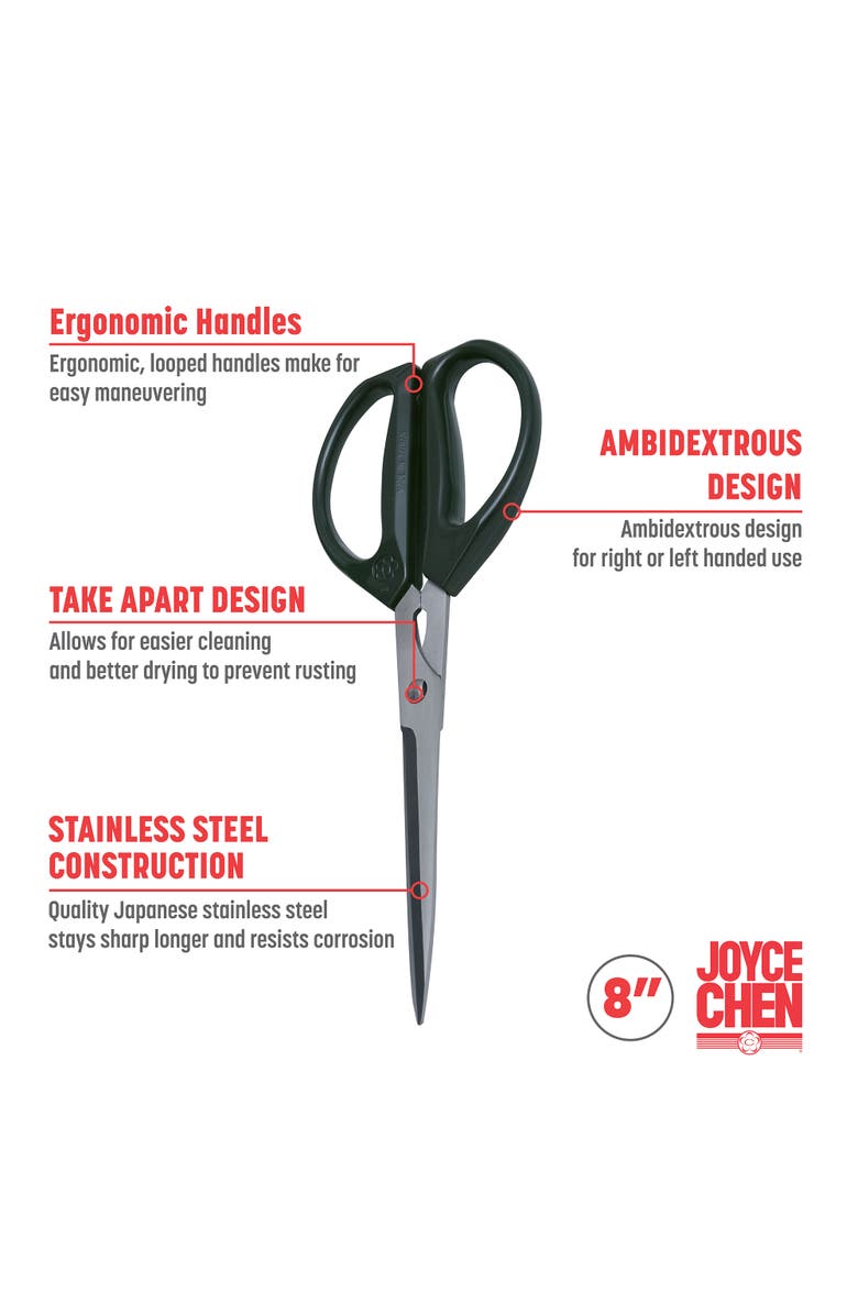 JOYCE CHEN Deluxe Unlimited Kitchen Scissors, 8", Alternate, color, Dark Olive