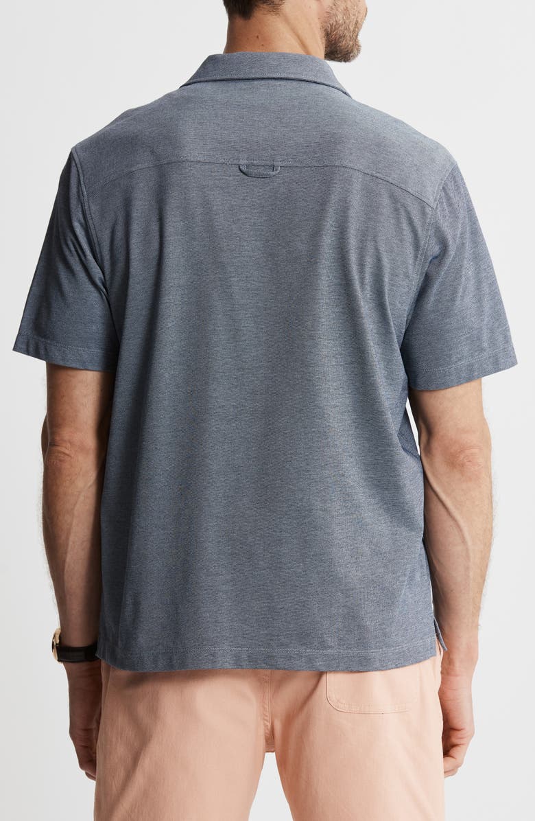 JACHS Short Sleeve Knit Oxford Button-Up Shirt, Alternate, color, Navy