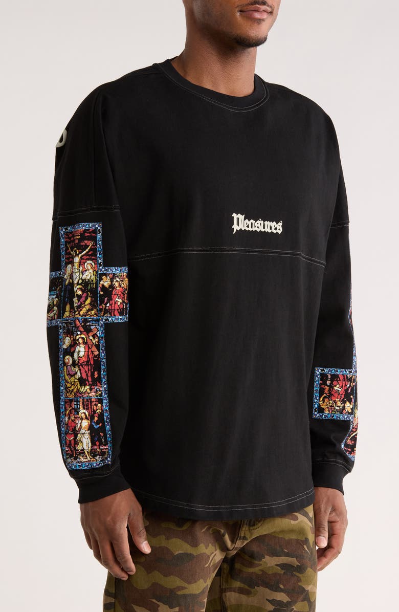 PLEASURES Blasphemy Long Sleeve Graphic T-Shirt, Alternate, color, 