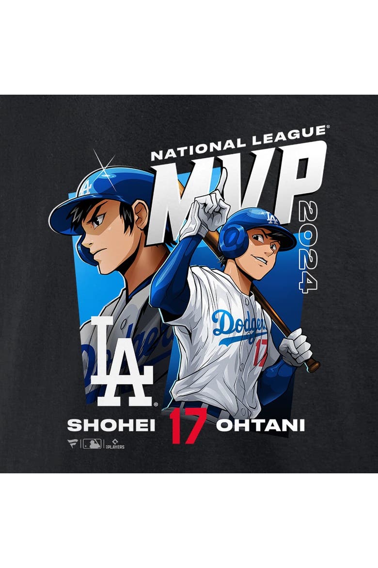 Men's Shohei Ohtani Black Los Angeles Dodgers 2024 National League MVP Fanatics Exclusive Anime T-Shirt, Alternate, color, Black