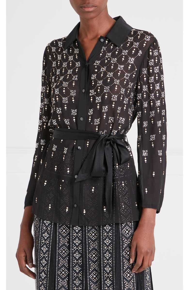 Temperley London Gallantry Shirt, Alternate, color, Black