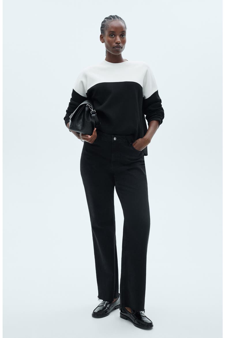 Colorblock Sweater, Alternate, color, BLACK