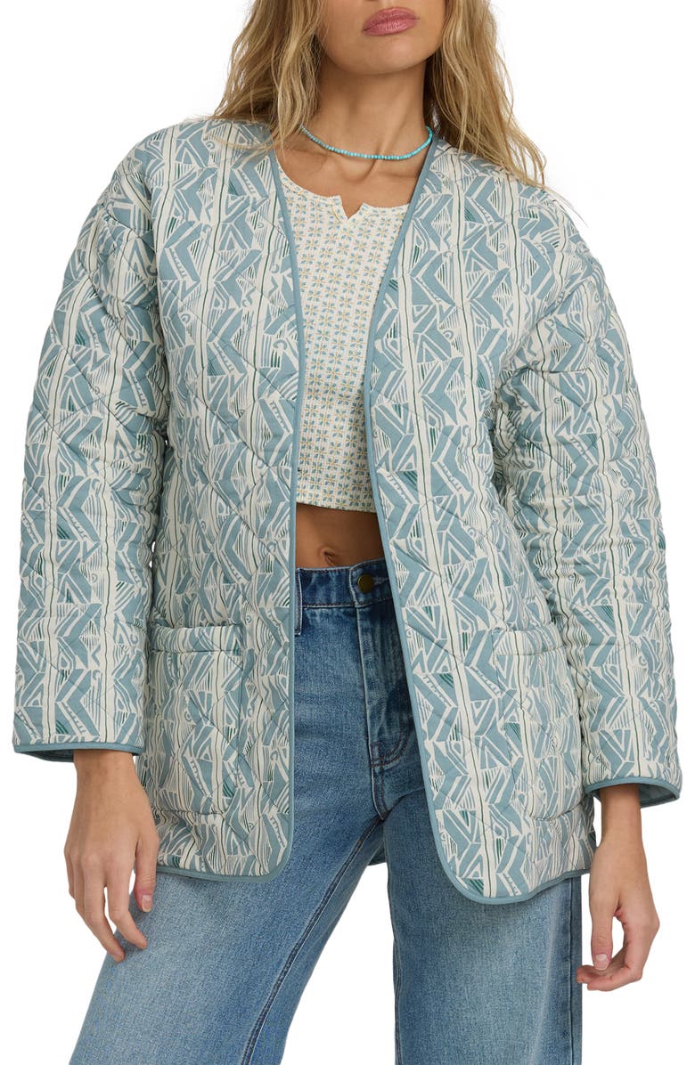 Billabong Day Dreamin Quilted Poplin Shacket, Main, color, Mason Blue