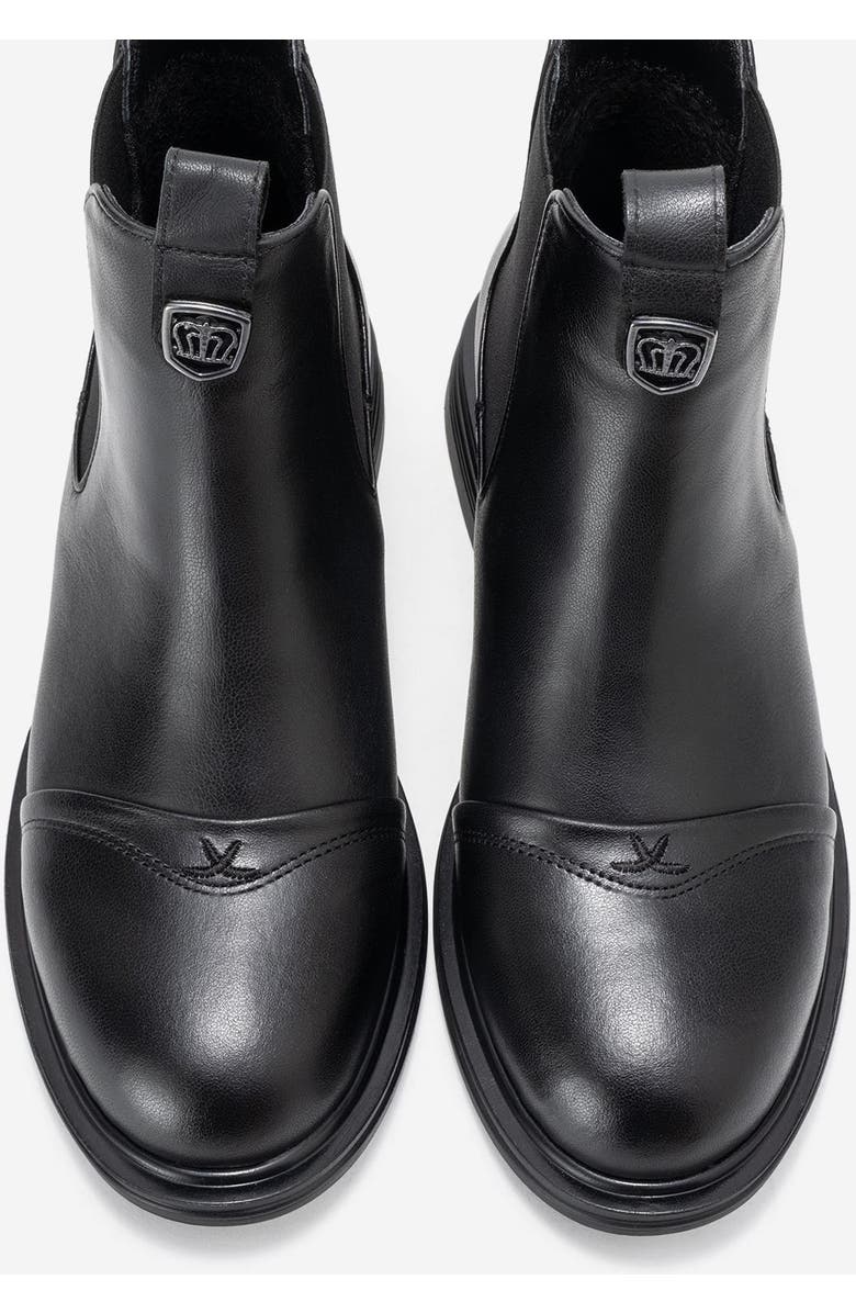 Forever & Always Shoes Sidney Leather Buckled Chelsea Boot, Alternate, color, Black Leather