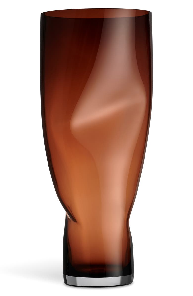 Orrefors Squeeze Extra Large Vase, Main, color, Brown