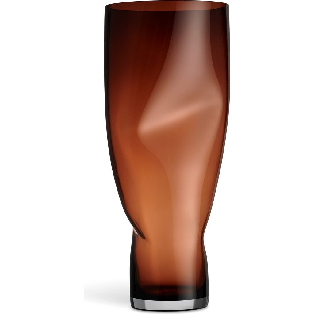 Orrefors Xl Squeeze Clear Vase In Brown