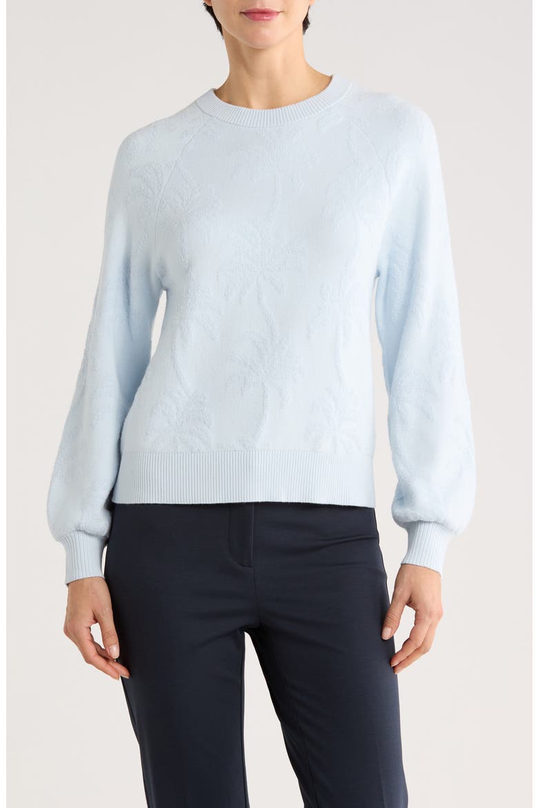 Beach Side Palm Sweater, Main, color, CLOUD NINE BLUE