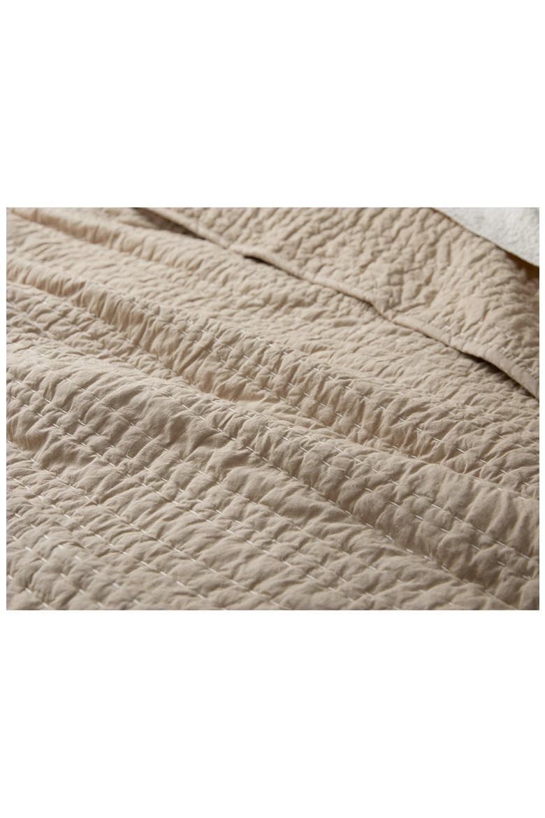 Channel Hand Stitched Organic Cotton Blanket, Alternate, color, HAZEL CHAMBRAY