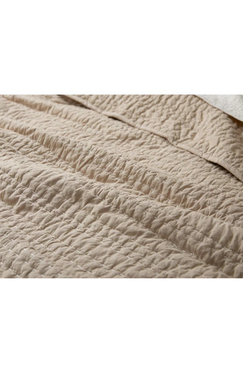 Coyuchi Channel Hand Stitched Organic Cotton Blanket, Alternate, color, Hazel Chambray