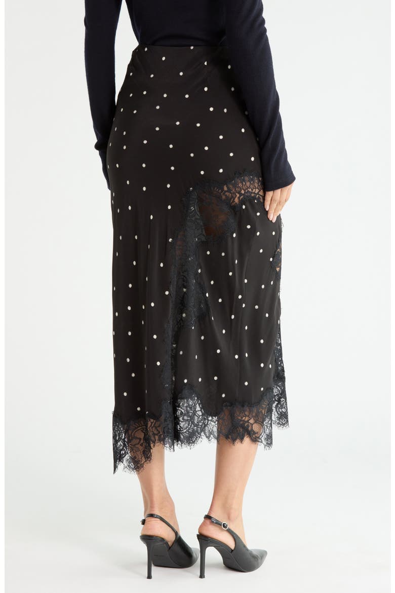 Olivia Lace Trim Midi Skirt, Alternate, color, BLACK/ CREAM