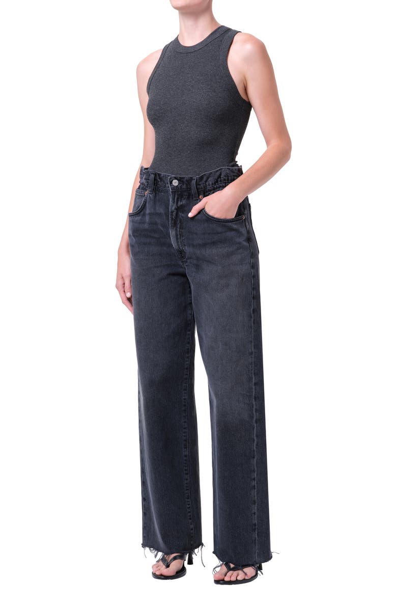 AGOLDE Leigh Rib Racerback Tank, Alternate, color, Charcoal Heather