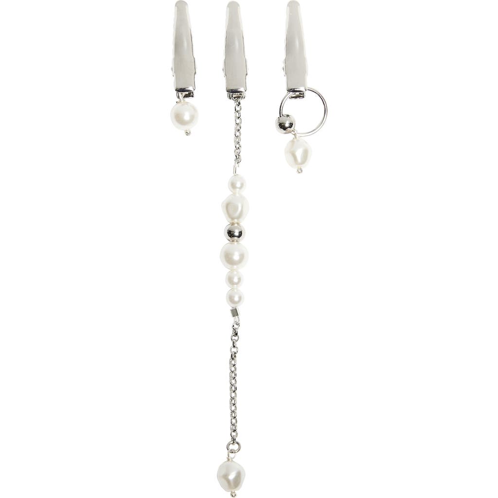 Shop Justine Clenquet 3-pack Yoko Imitation Pearl Hair Clips