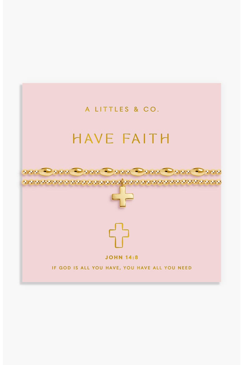 Faith A Little 'Have Faith' Bracelet, Main, color, Gold Plated
