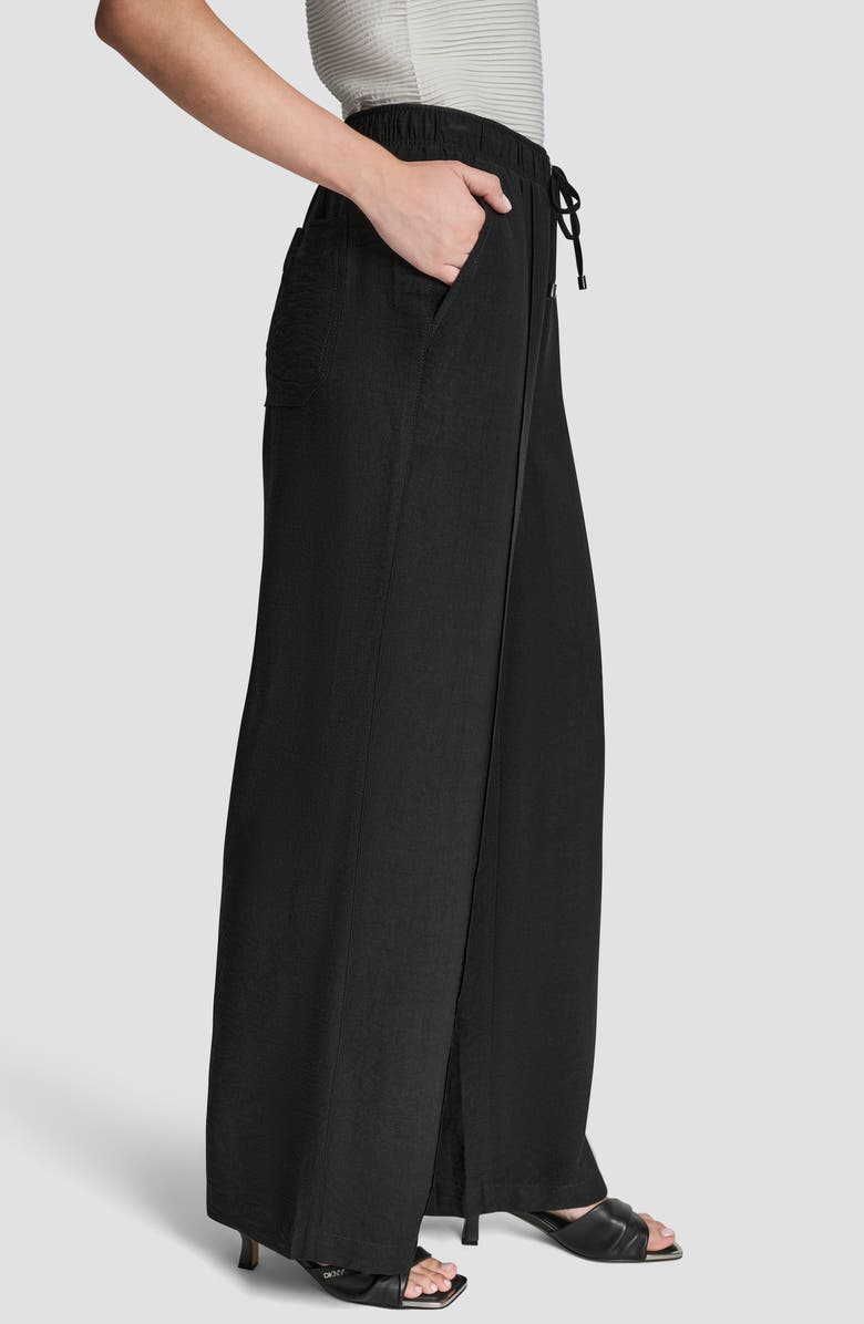 DKNY Drawstring Pants, Alternate, color, Black