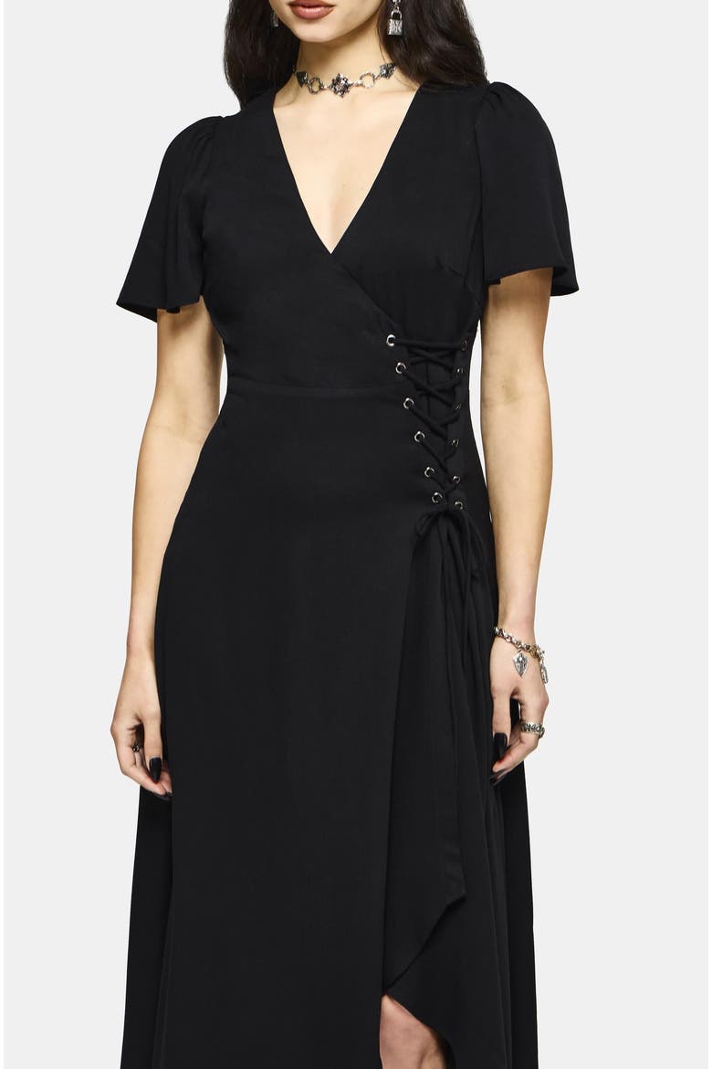 Sableine Wrap Midaxi Dress, Alternate, color, Black