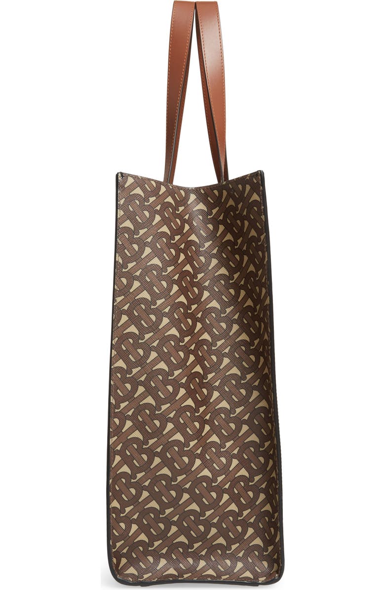 Burberry Medium Monogram Stripe E-Canvas Tote, Alternate, color,