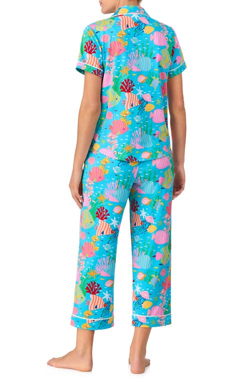 Kate Spade New York Print Crop Pajamas In Blue