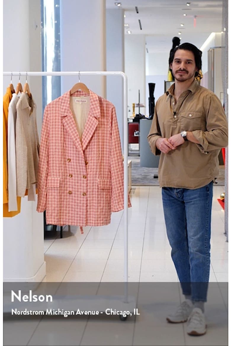 Olivia Tie Waist Gingham Double Breasted Blazer video