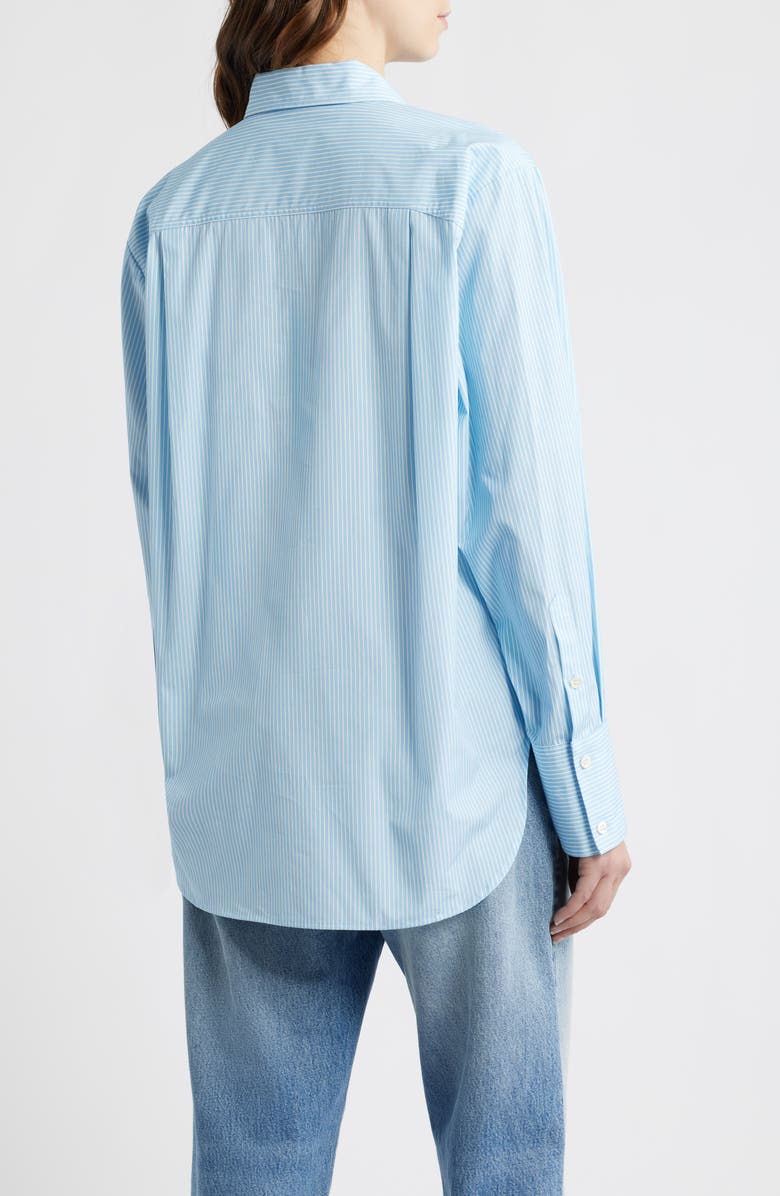 FRAME Relaxed Fit Stretch Linen Button-Up Shirt, Alternate, color, Cream Multi