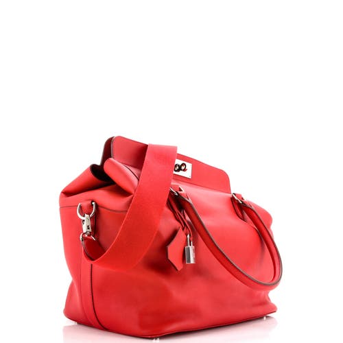 Pre-owned Hermes Hermes Toolbox Bag Swift 33 In Red