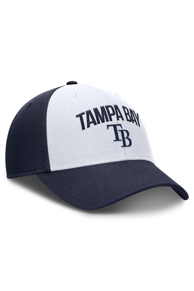 Men's Nike White/Navy Tampa Bay Rays Club Performance Adjustable Hat, Alternate, color, White