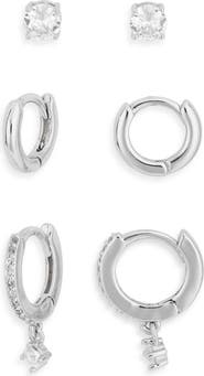 NORDSTROM RACK 3-Pack Assorted Stud & Hoop Earrings Set