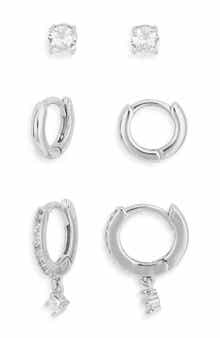 NORDSTROM RACK 3-Pack Assorted Stud & Hoop Earrings Set
