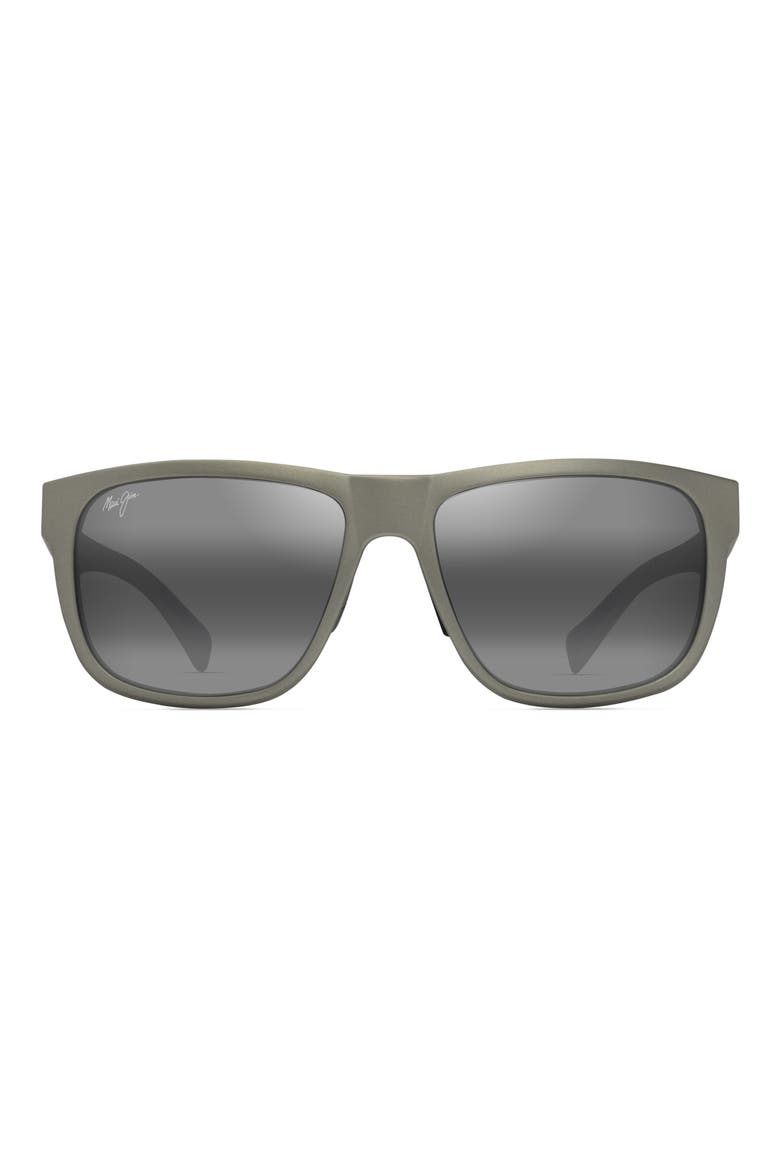Puakea 57mm PolarizedPlus2® Square Sunglasses, Main, color, MATTE GREYISH-GREEN