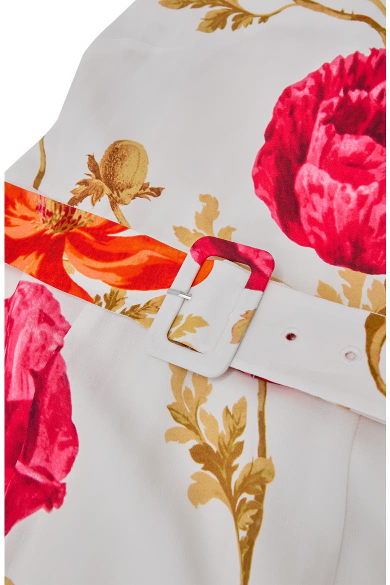 Lyra Floral Print Belted Maxi Dress, Alternate, color, IVORY/ PINK