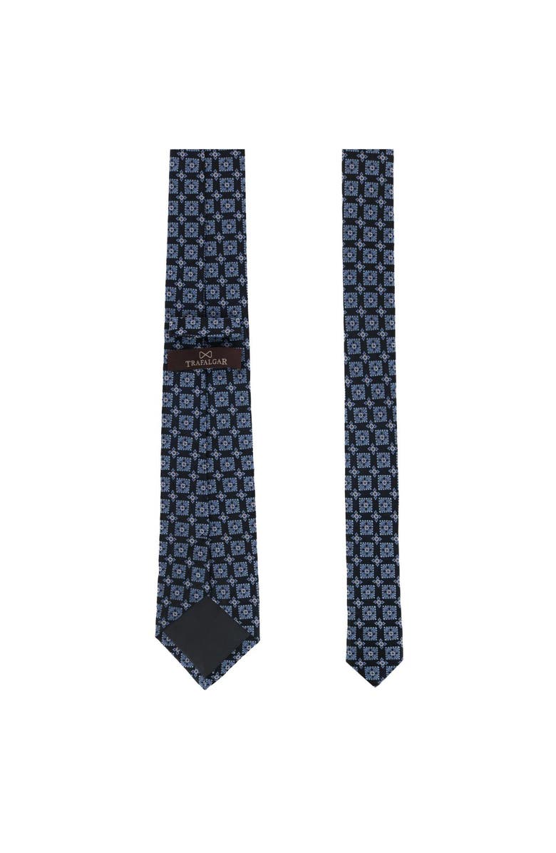Trafalgar Azzimato Diamond Stately Silk Necktie, Alternate, color, Navy Blue