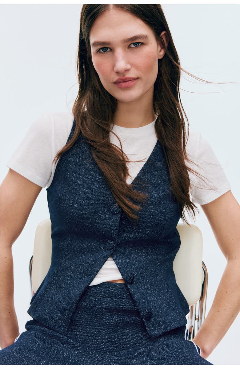 H&M Jersey Waistcoat, Alternate, color, Dark Blue