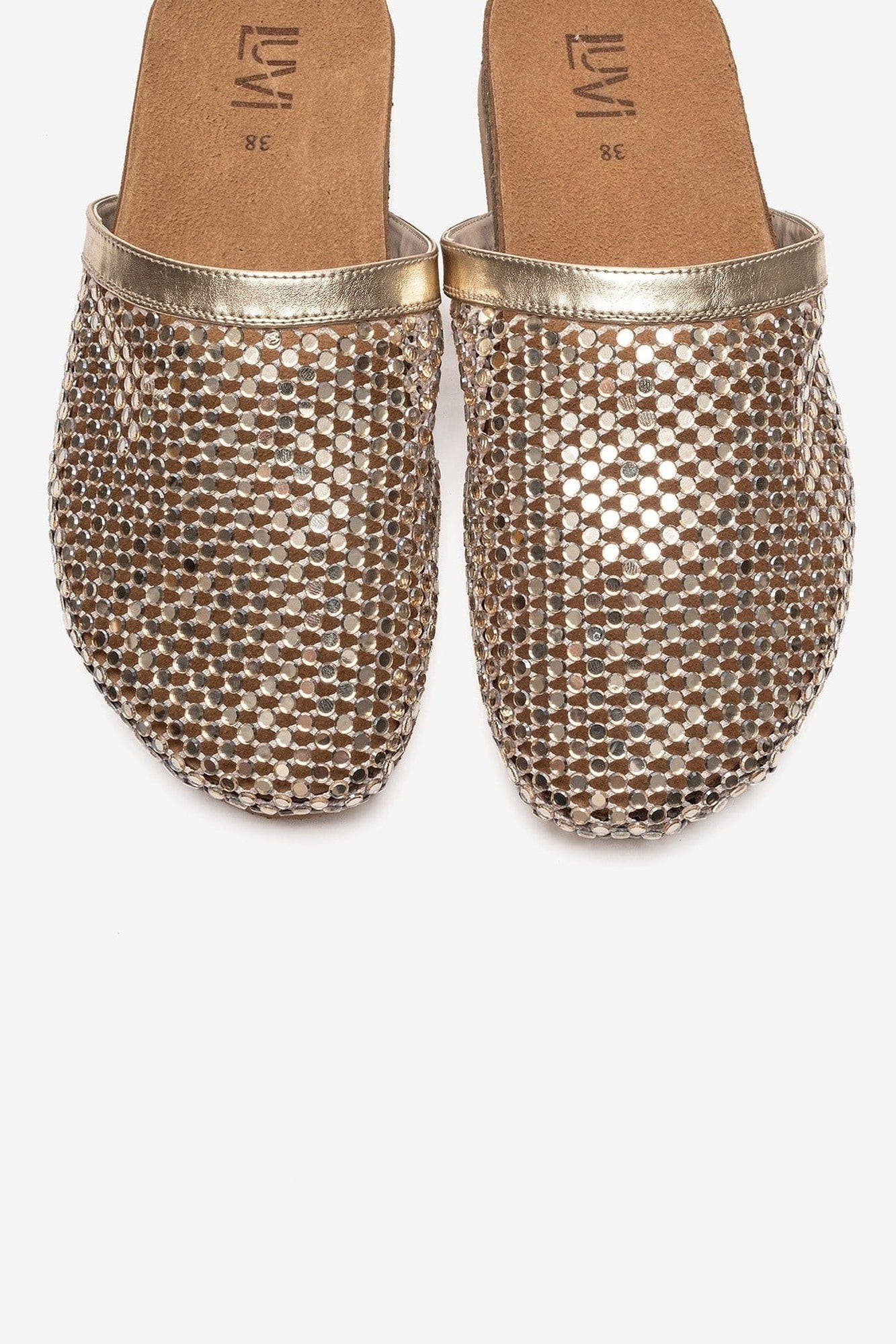 Montera Embellished Mule, Alternate, color, Gold