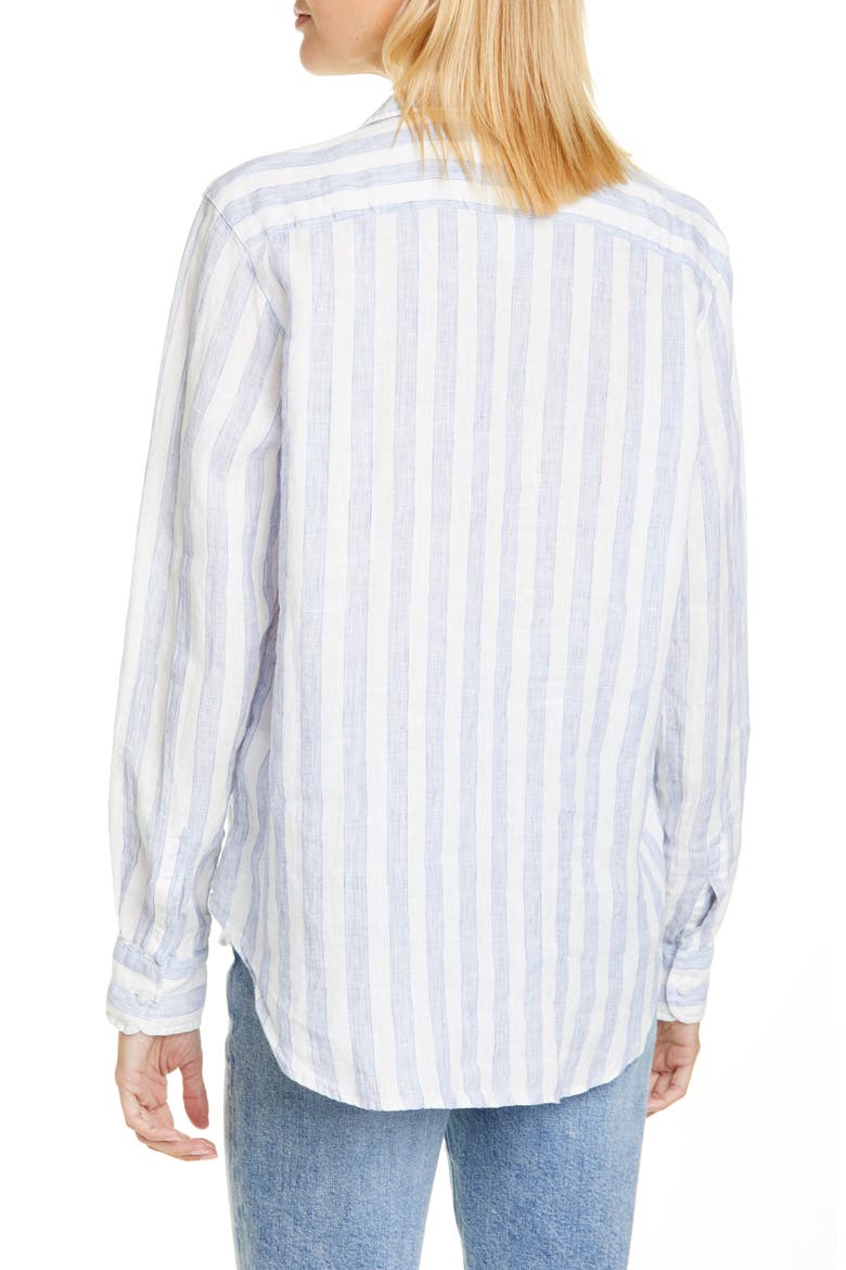 Eileen Stripe Linen Shirt, Alternate, color, WIDE BLUE STRIPE LINEN