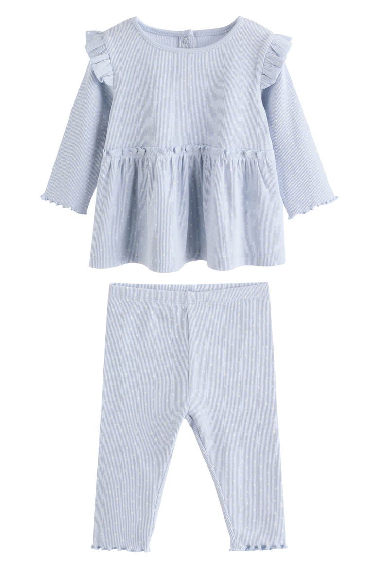 Kids' Frill Hem T-Shirt & Leggings Set, Main, color, BLUE