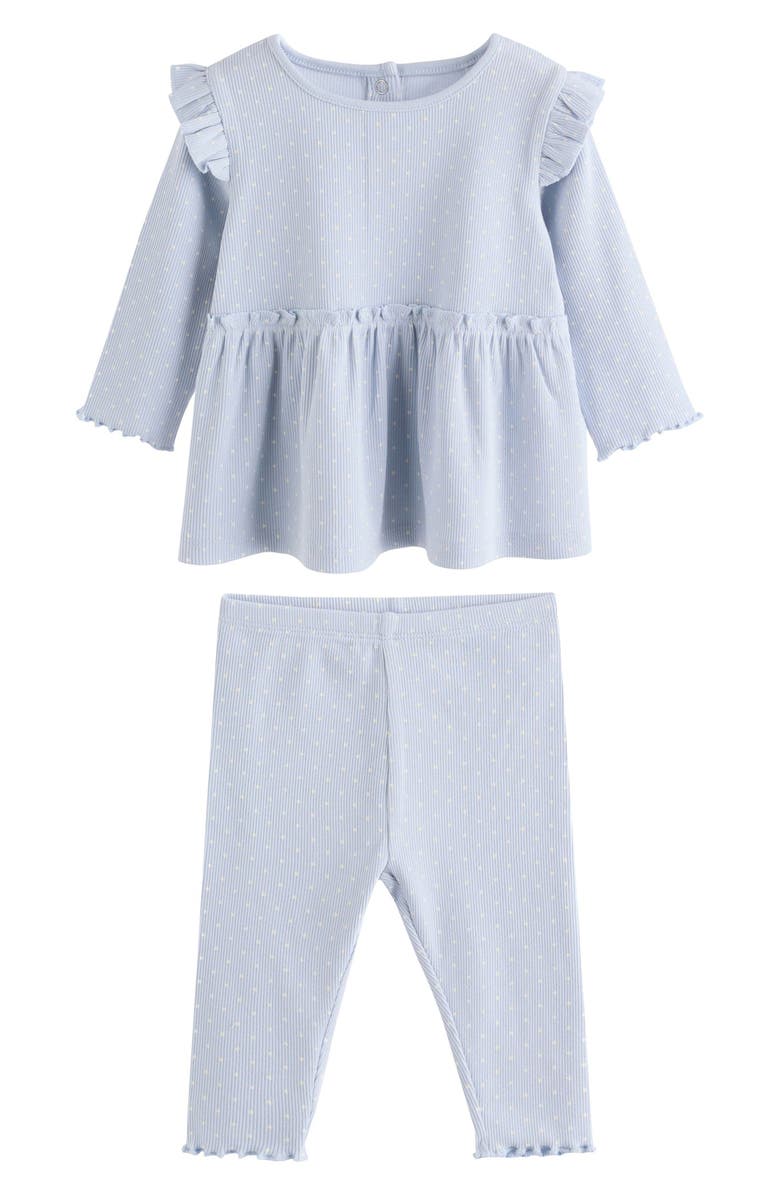 NEXT Kids' Frill Hem T-Shirt & Leggings Set, Main, color, Blue