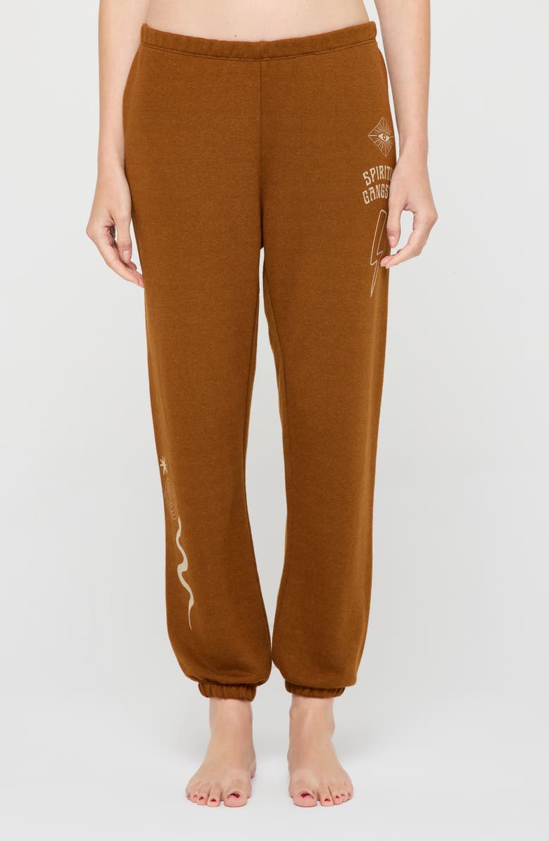 Spiritual Gangster Essence Bolt Luna Cotton & Modal Joggers, Main, color, Dune