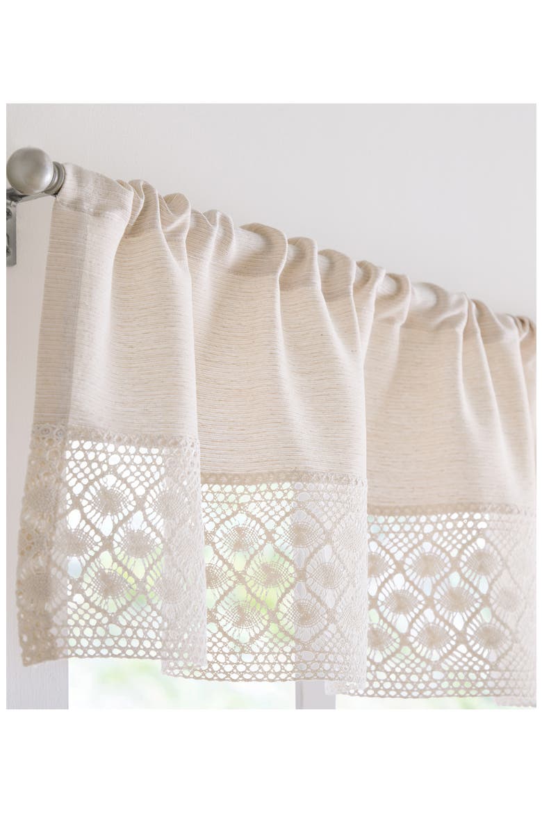 Bahia 3-Piece Valence & Tier Curtain Panel Set, Alternate, color, LINEN