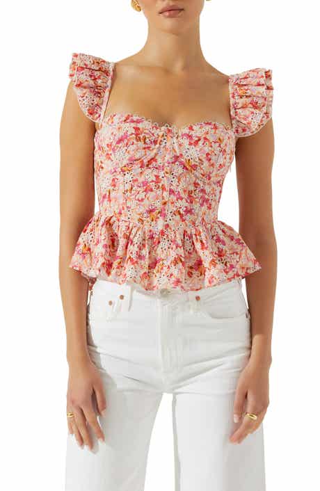 ASTR the Label Baylin Floral Peplum Top