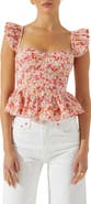 ASTR the Label Baylin Floral Peplum Top